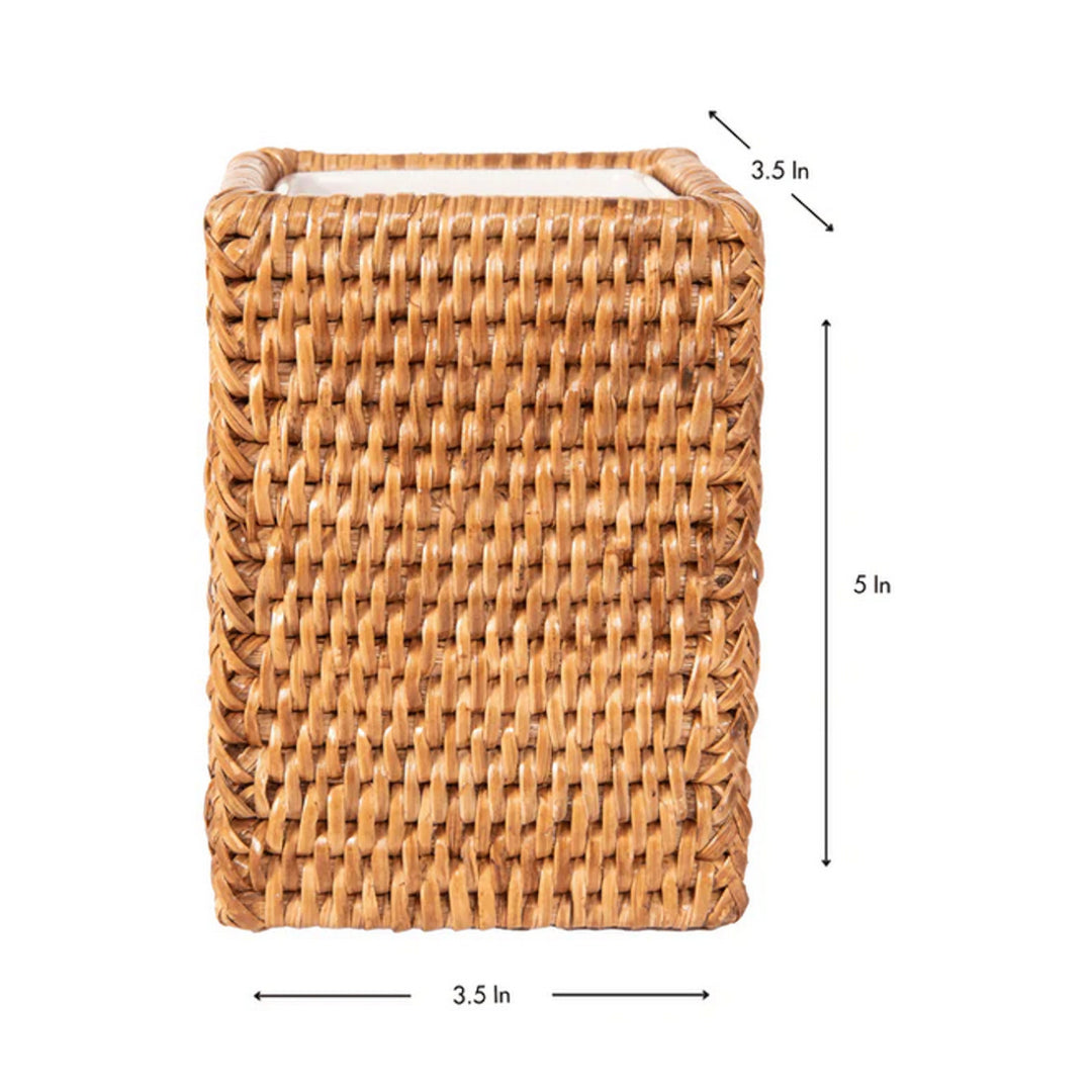 Square Tumbler with Ceramic Insert - Brown
