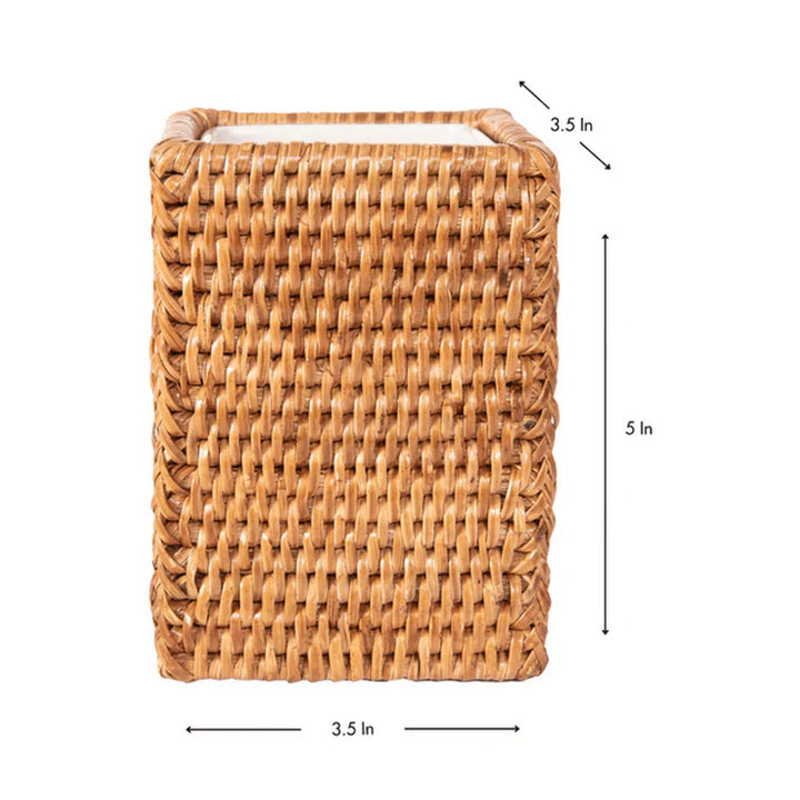 Square Tumbler with Ceramic Insert - Brown