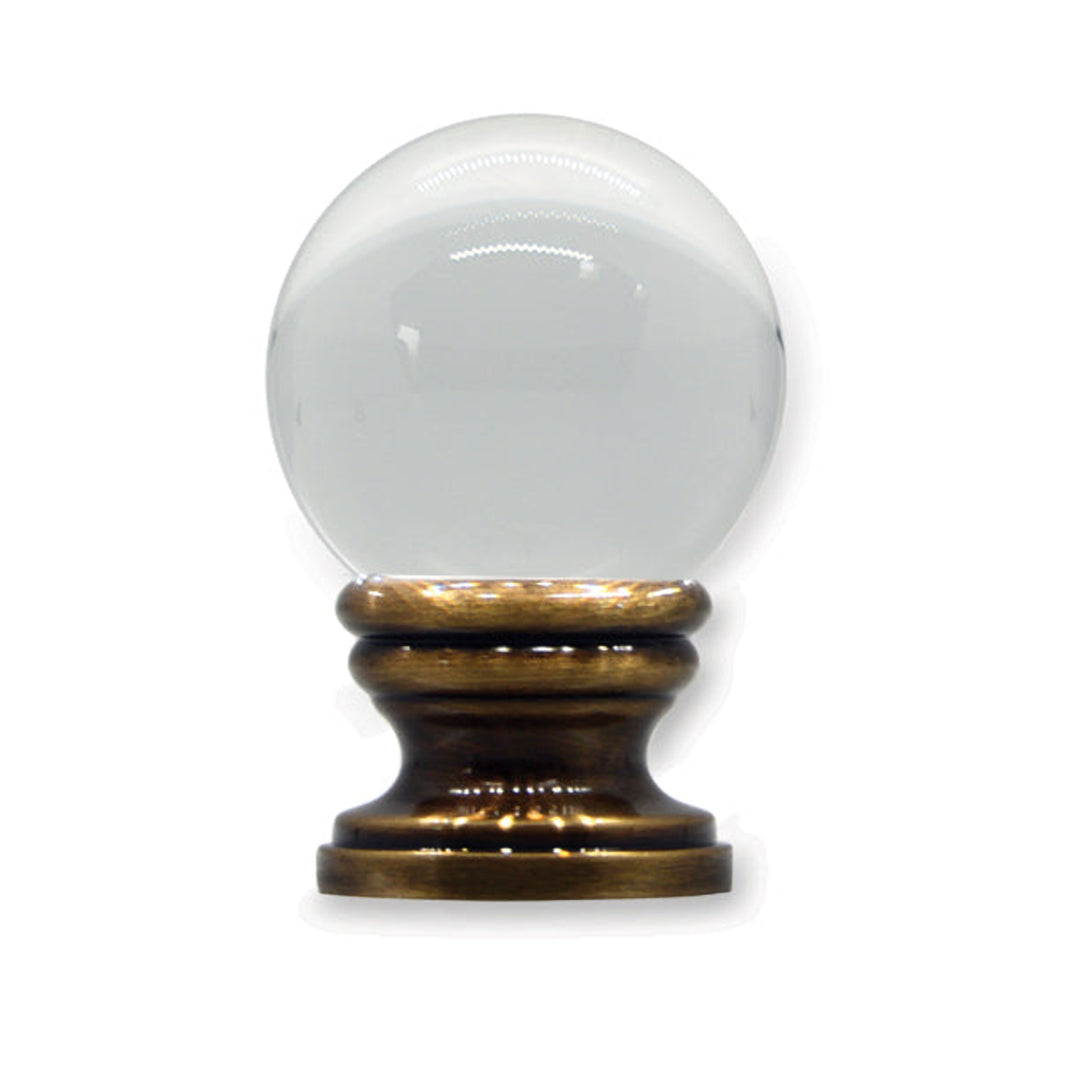 Extra Small Crystal Ball Finial - Oiled Bronze Base