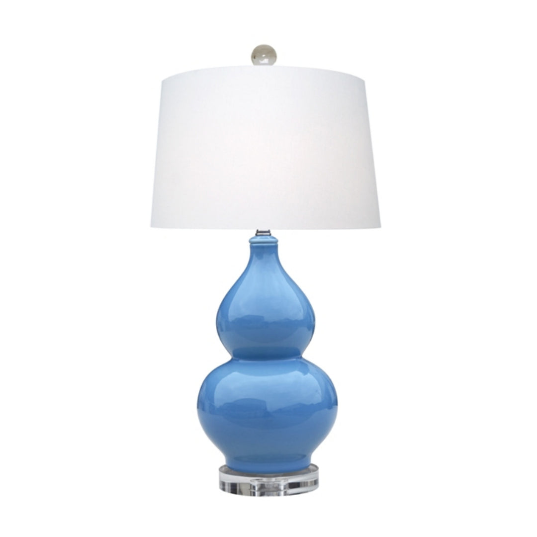 PORCELAIN DRAGON BLUE GOURD LAMP