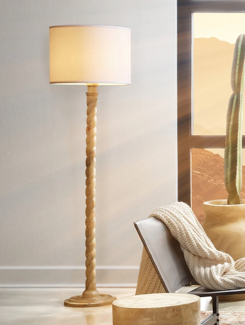 Barley Twist Floor Lamp Brown